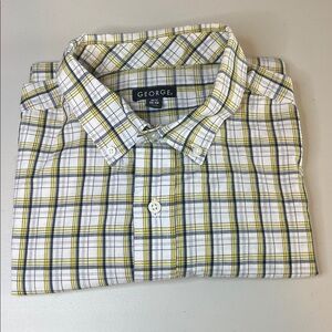 George Plaid Short Sleeve Button Down Shirt Size XL